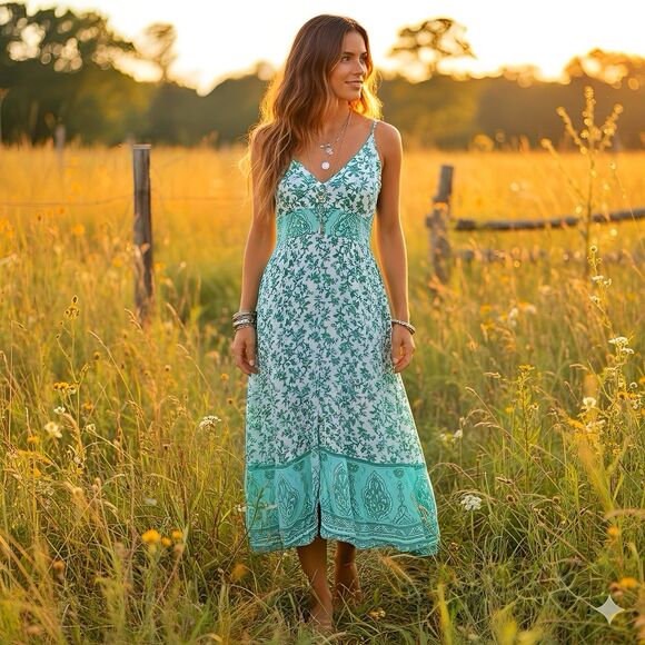 R. Vivimos Womens Dress Sz Small Floral Bohemian Boho Cottagecore Fairy Cottage - Picture 1 of 15